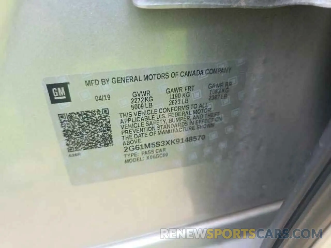 10 fotografías del automóvil dañado 2G61M5S3XK9148570 CADILLAC XTS 2019