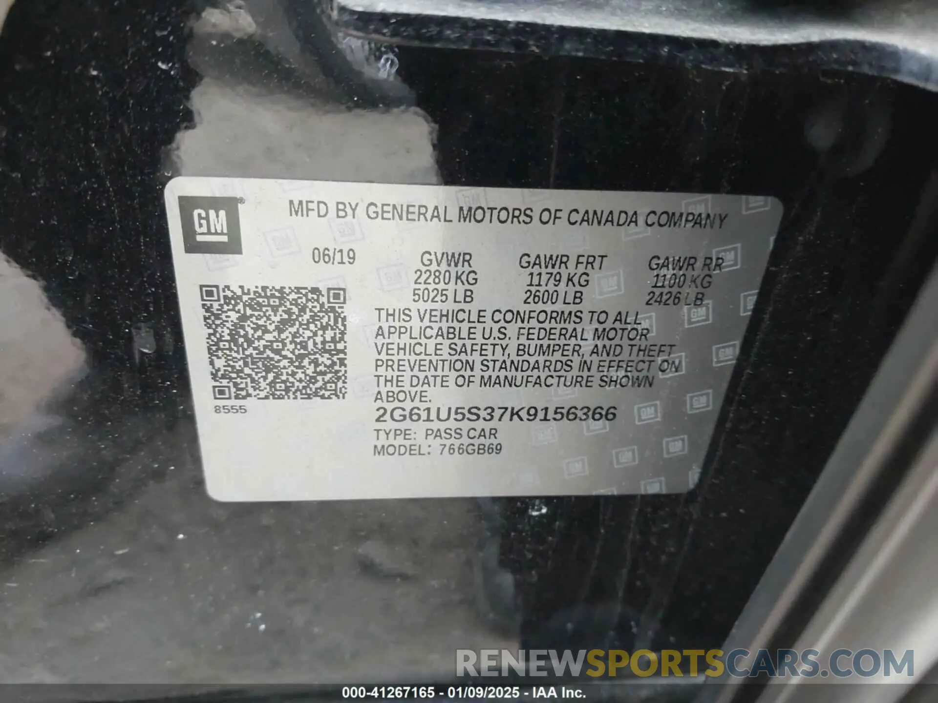 9 fotografías del automóvil dañado 2G61U5S37K9156366 CADILLAC XTS 2019