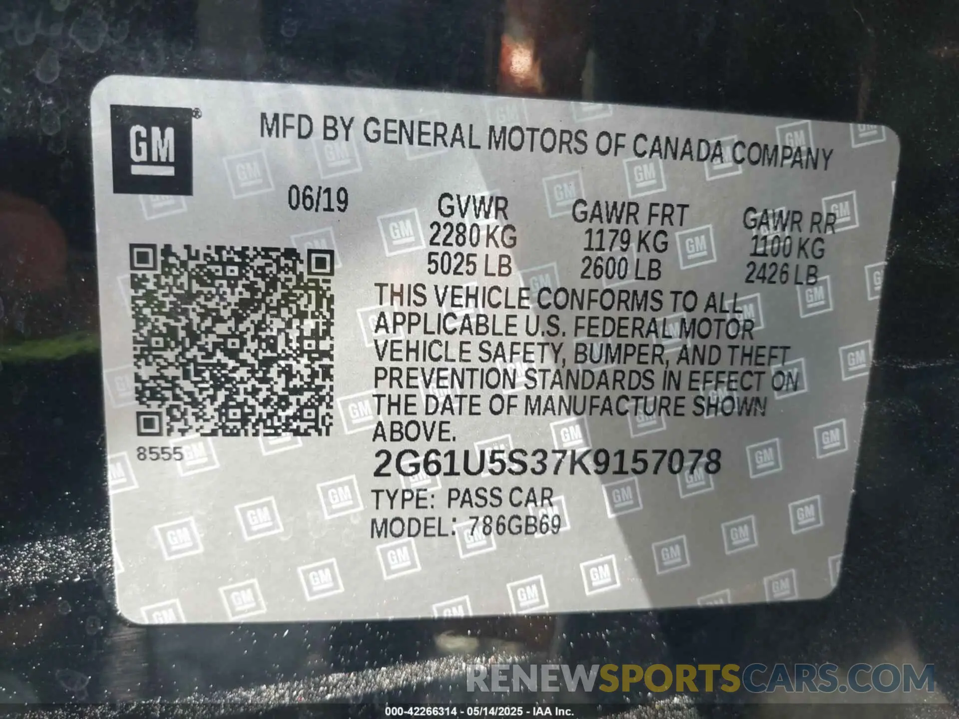 9 fotografías del automóvil dañado 2G61U5S37K9157078 CADILLAC XTS 2019