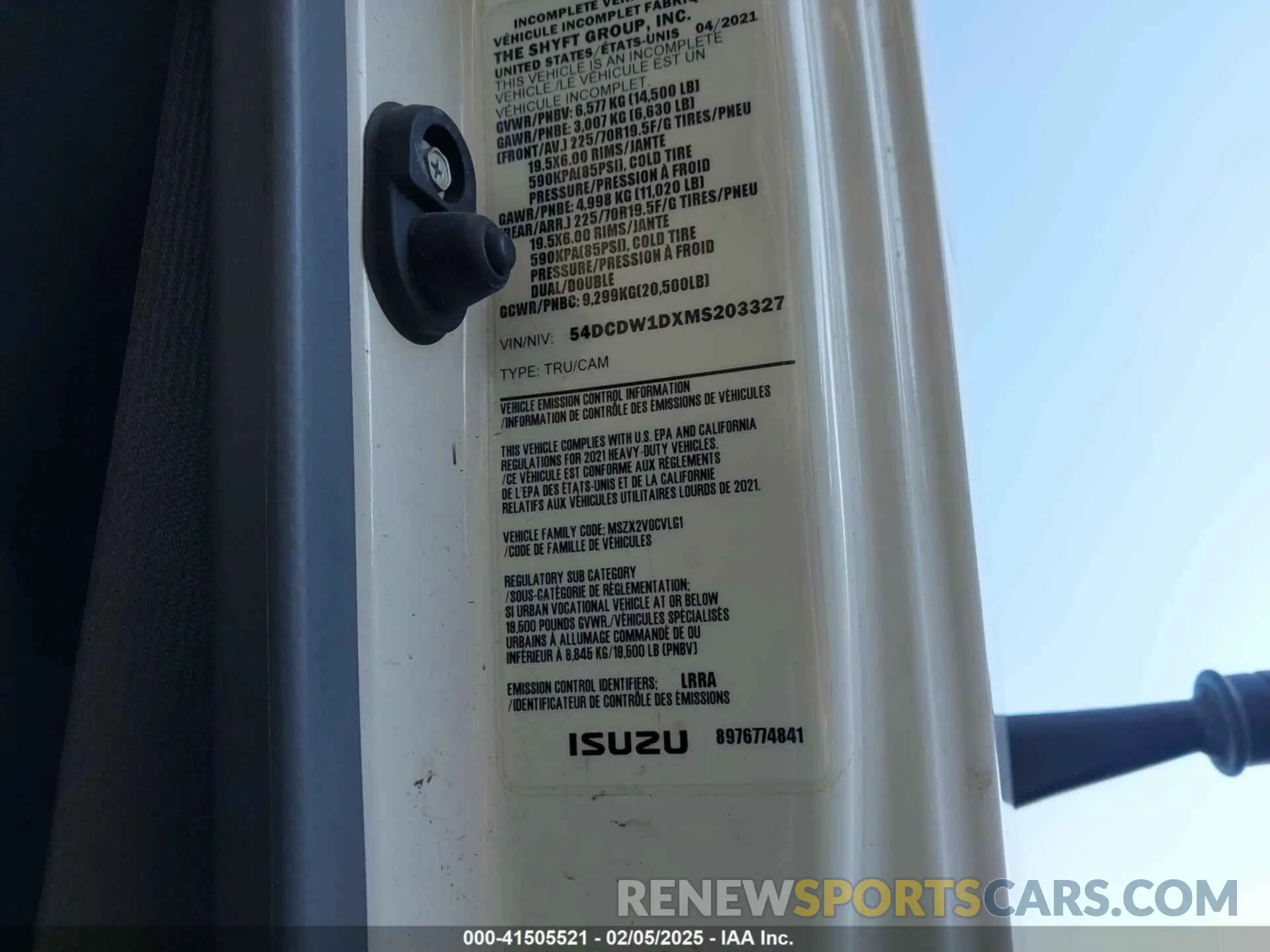 8 fotografías del automóvil dañado 54DCDW1DXMS203327 CHEVROLET 4500 LCF GAS 2021