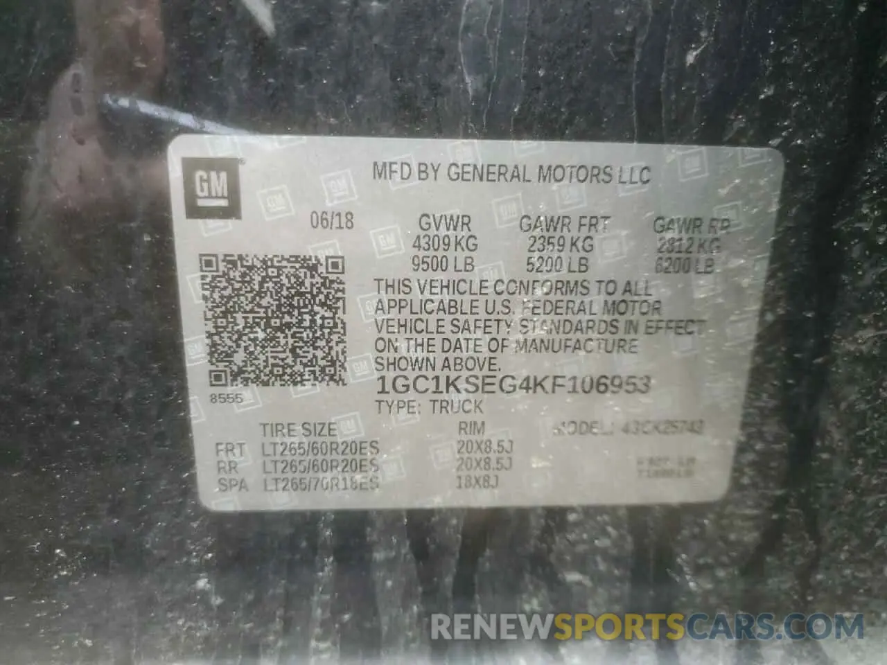 12 fotografías del automóvil dañado 1GC1KSEG4KF106953 CHEVROLET ALL Models 2019