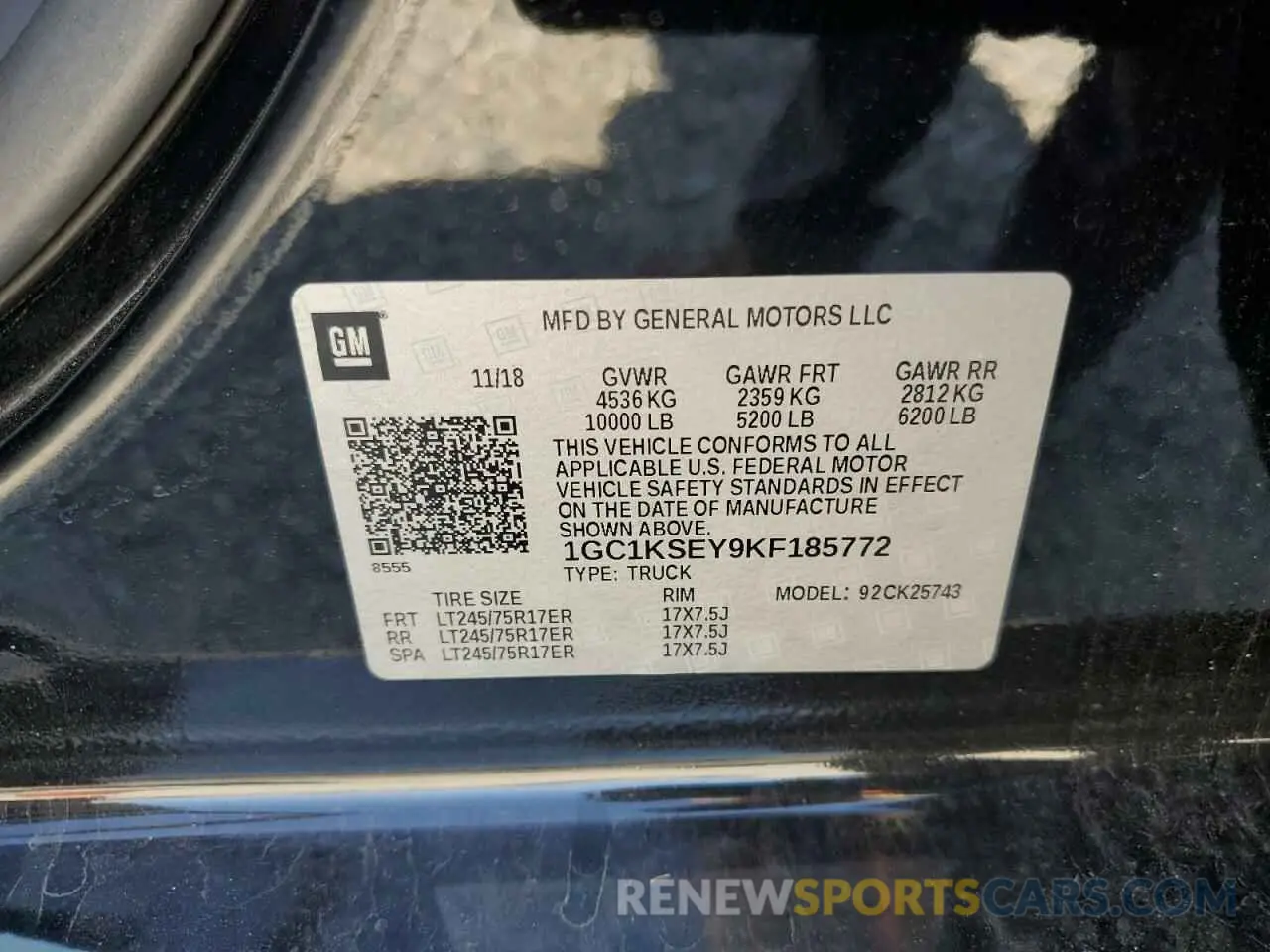 12 fotografías del automóvil dañado 1GC1KSEY9KF185772 CHEVROLET ALL Models 2019