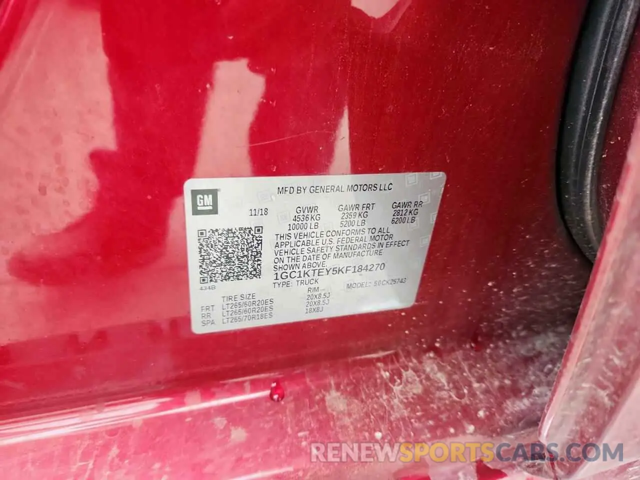 12 fotografías del automóvil dañado 1GC1KTEY5KF184270 CHEVROLET ALL Models 2019