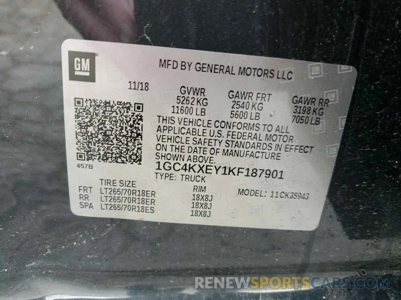 12 fotografías del automóvil dañado 1GC4KXEY1KF187901 CHEVROLET ALL Models 2019