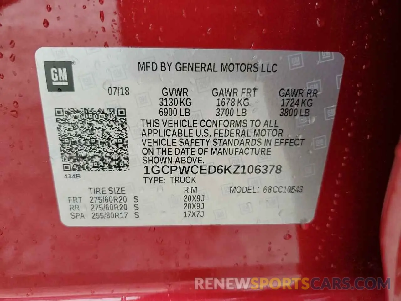 12 fotografías del automóvil dañado 1GCPWCED6KZ106378 CHEVROLET ALL Models 2019