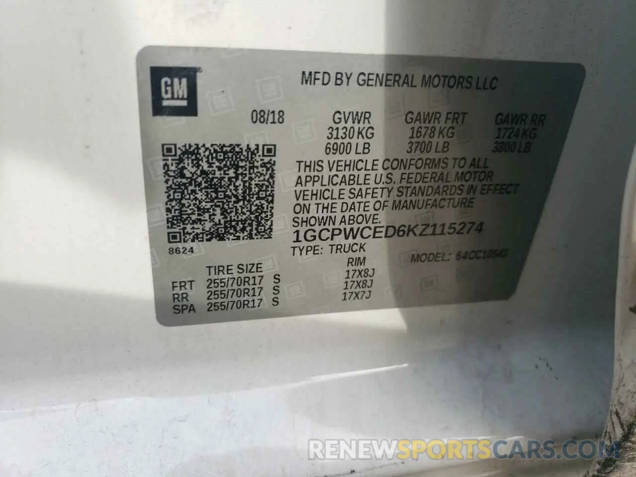 12 fotografías del automóvil dañado 1GCPWCED6KZ115274 CHEVROLET ALL Models 2019