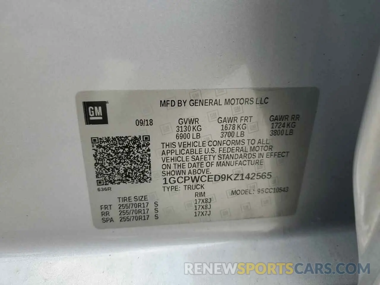 12 fotografías del automóvil dañado 1GCPWCED9KZ142565 CHEVROLET ALL Models 2019