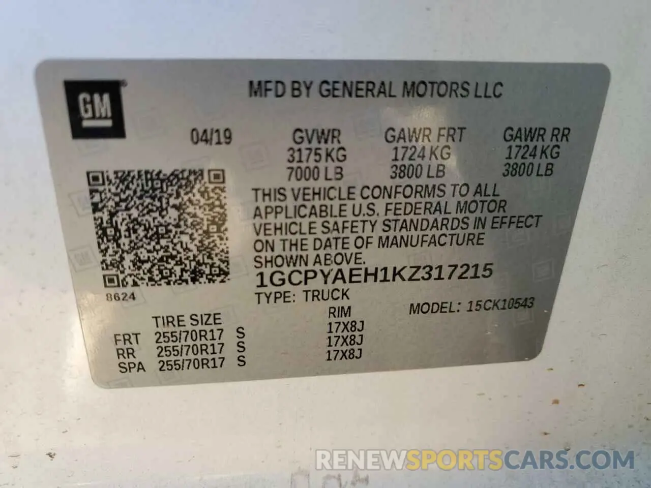 12 fotografías del automóvil dañado 1GCPYAEH1KZ317215 CHEVROLET ALL Models 2019