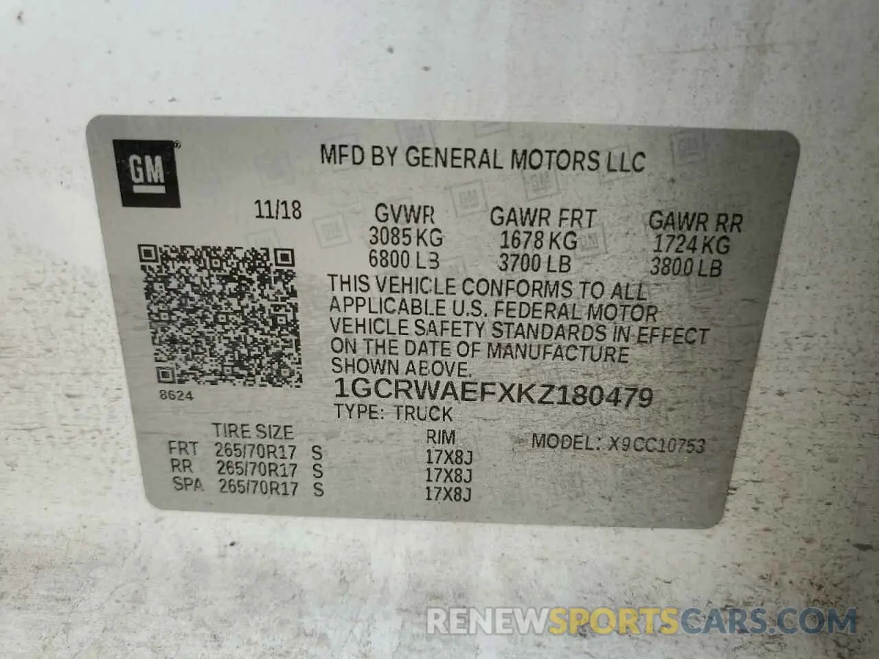 12 fotografías del automóvil dañado 1GCRWAEFXKZ180479 CHEVROLET ALL Models 2019