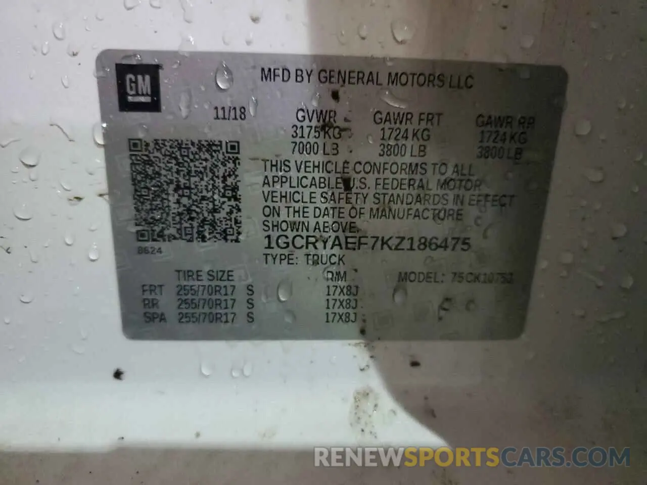 12 fotografías del automóvil dañado 1GCRYAEF7KZ186475 CHEVROLET ALL Models 2019