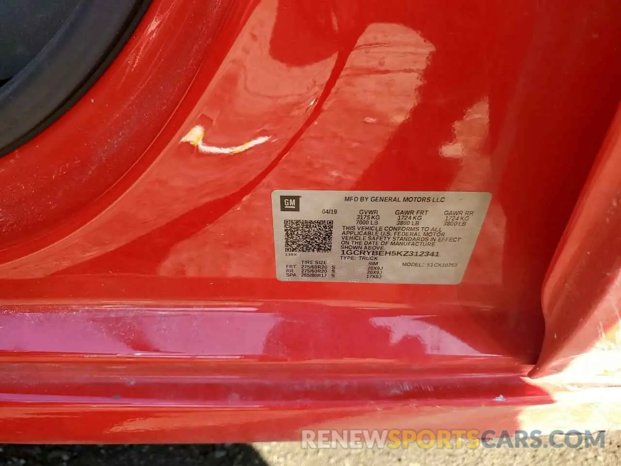 12 fotografías del automóvil dañado 1GCRYBEH5KZ312341 CHEVROLET ALL Models 2019