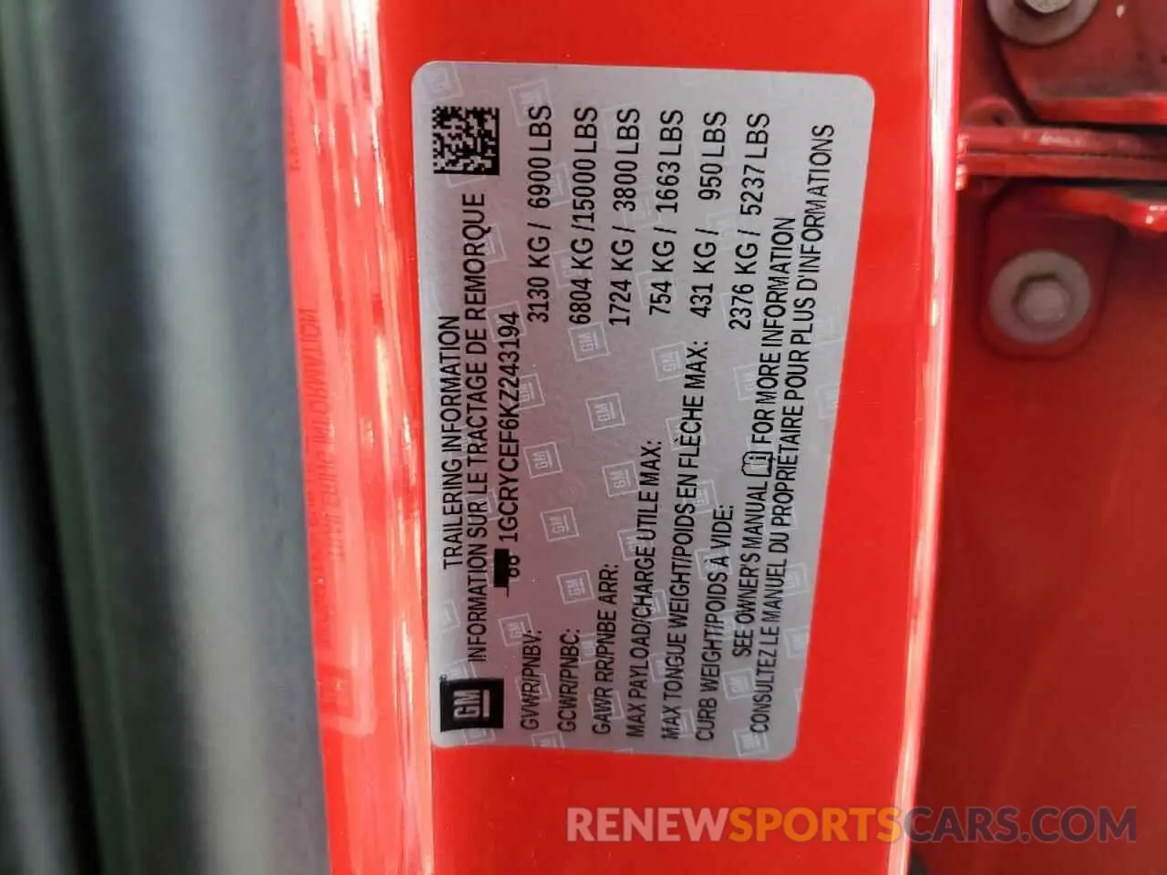 12 fotografías del automóvil dañado 1GCRYCEF6KZ243194 CHEVROLET ALL Models 2019