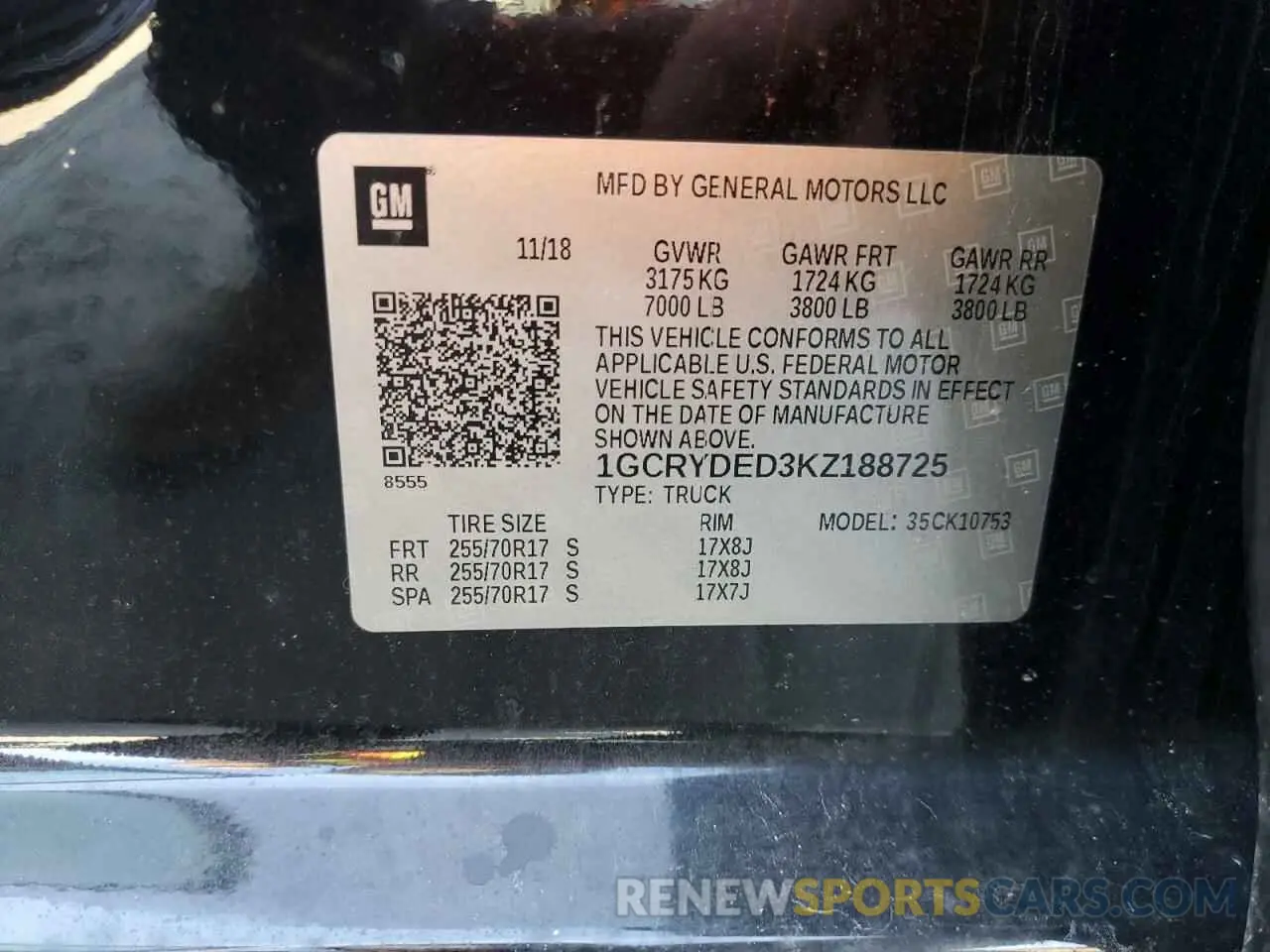 12 fotografías del automóvil dañado 1GCRYDED3KZ188725 CHEVROLET ALL Models 2019