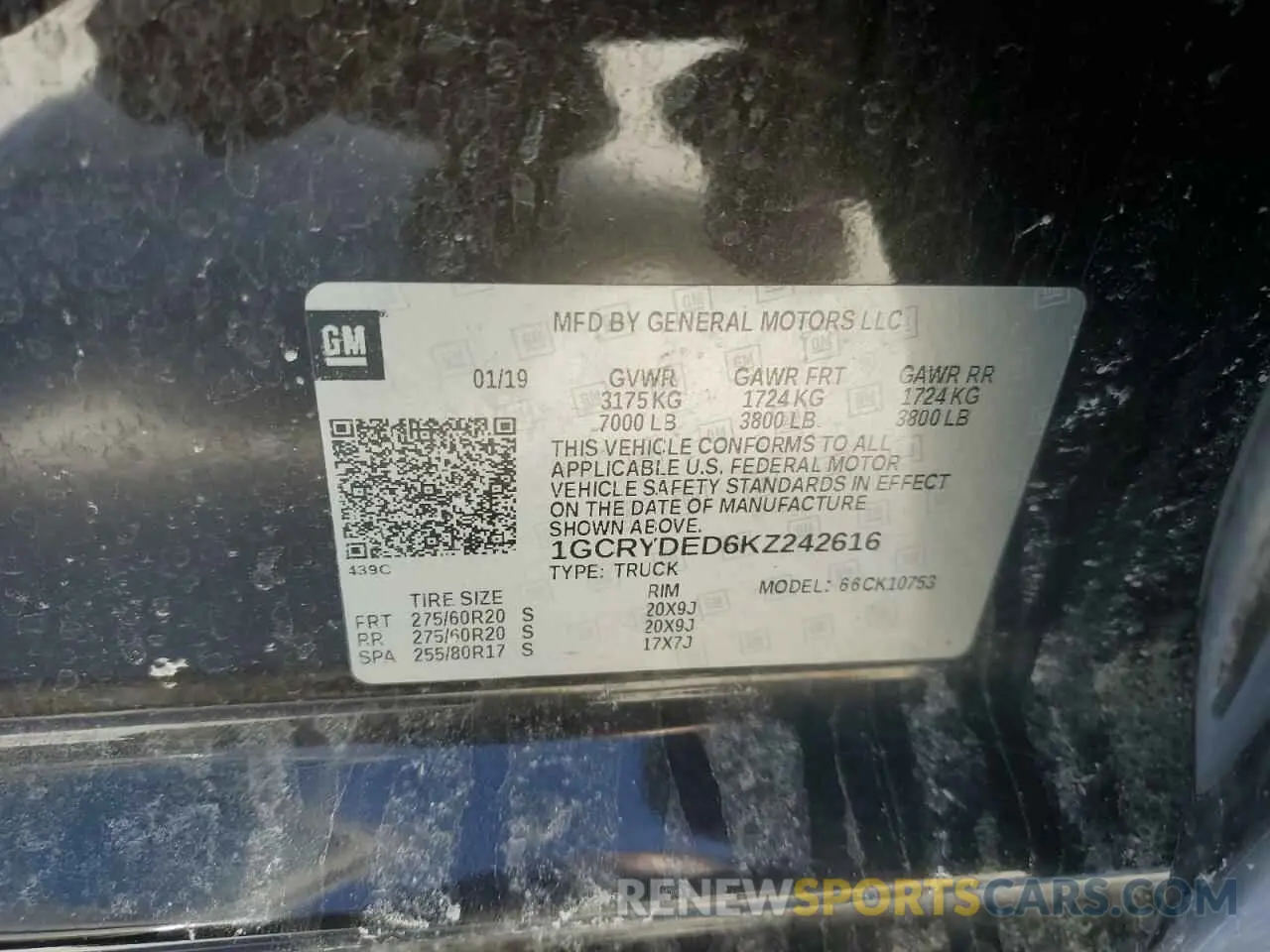 12 fotografías del automóvil dañado 1GCRYDED6KZ242616 CHEVROLET ALL Models 2019