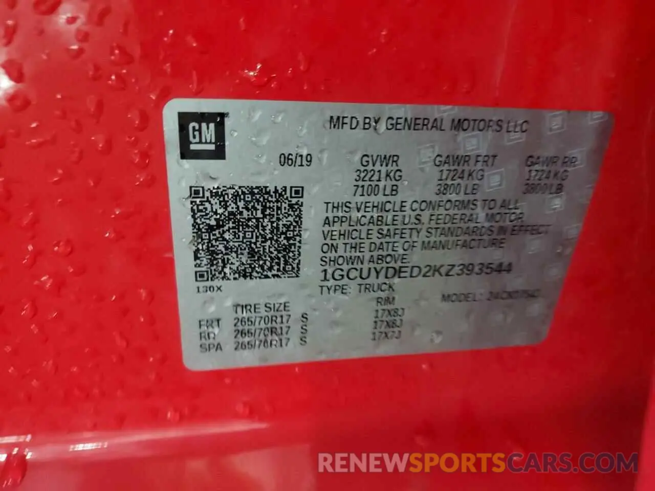 13 fotografías del automóvil dañado 1GCUYDED2KZ393544 CHEVROLET ALL Models 2019