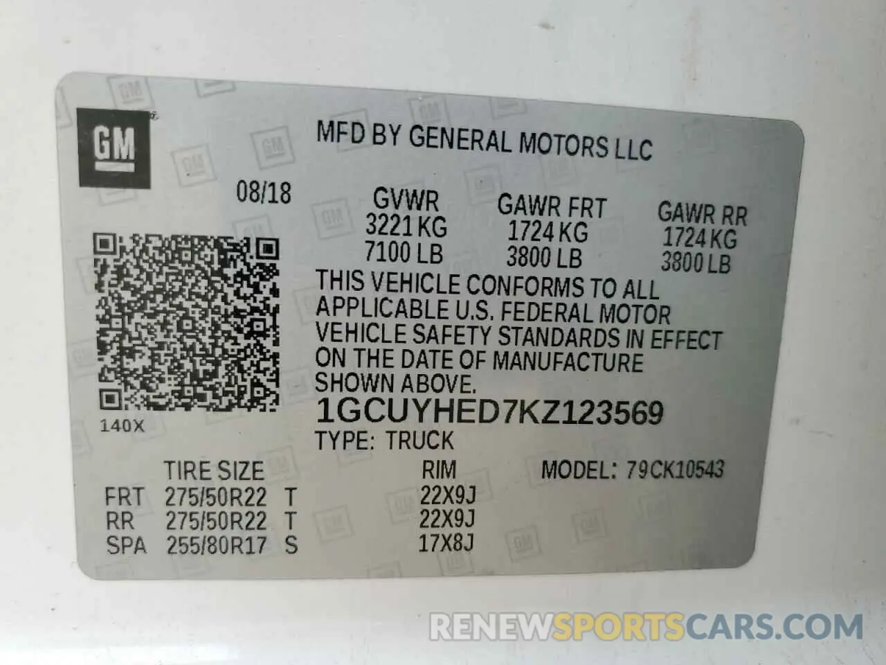 12 fotografías del automóvil dañado 1GCUYHED7KZ123569 CHEVROLET ALL Models 2019