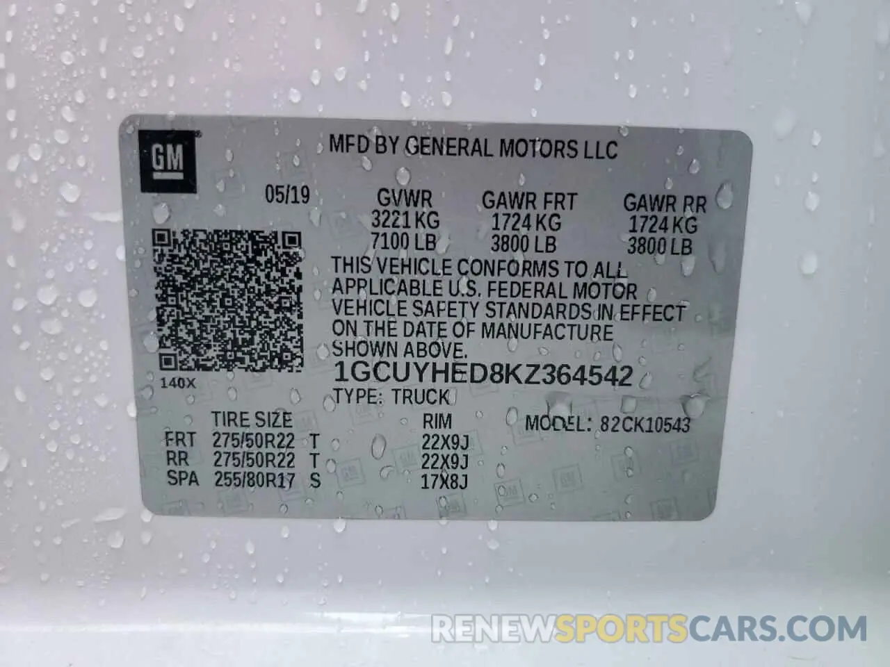 13 fotografías del automóvil dañado 1GCUYHED8KZ364542 CHEVROLET ALL Models 2019