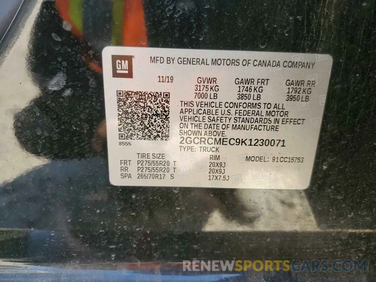 14 fotografías del automóvil dañado 2GCRCMEC9K1230071 CHEVROLET ALL Models 2019