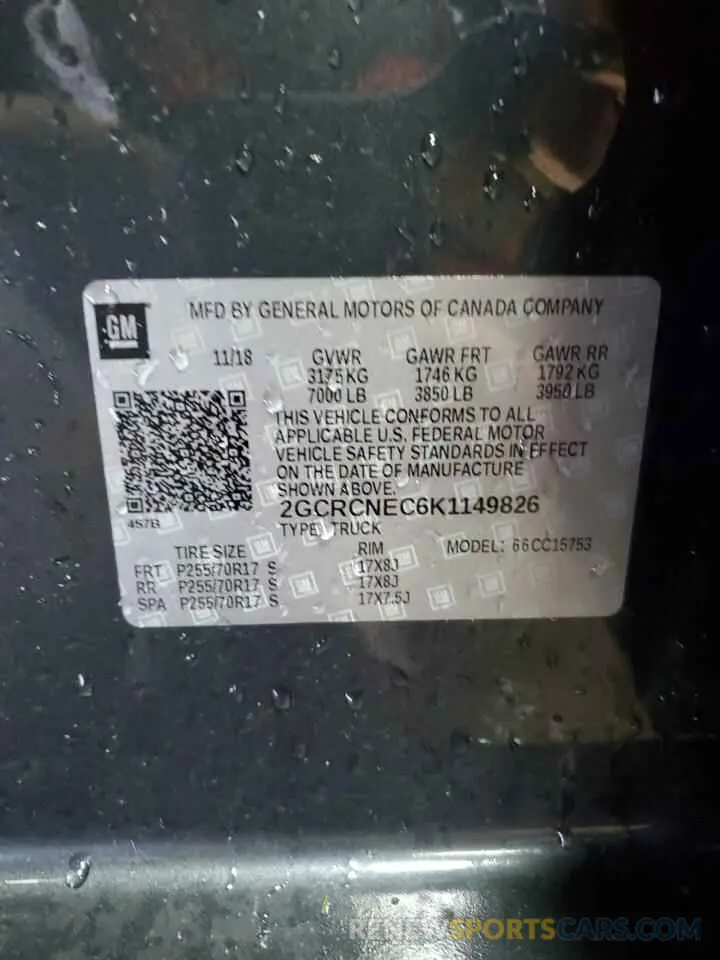 13 fotografías del automóvil dañado 2GCRCNEC6K1149826 CHEVROLET ALL Models 2019