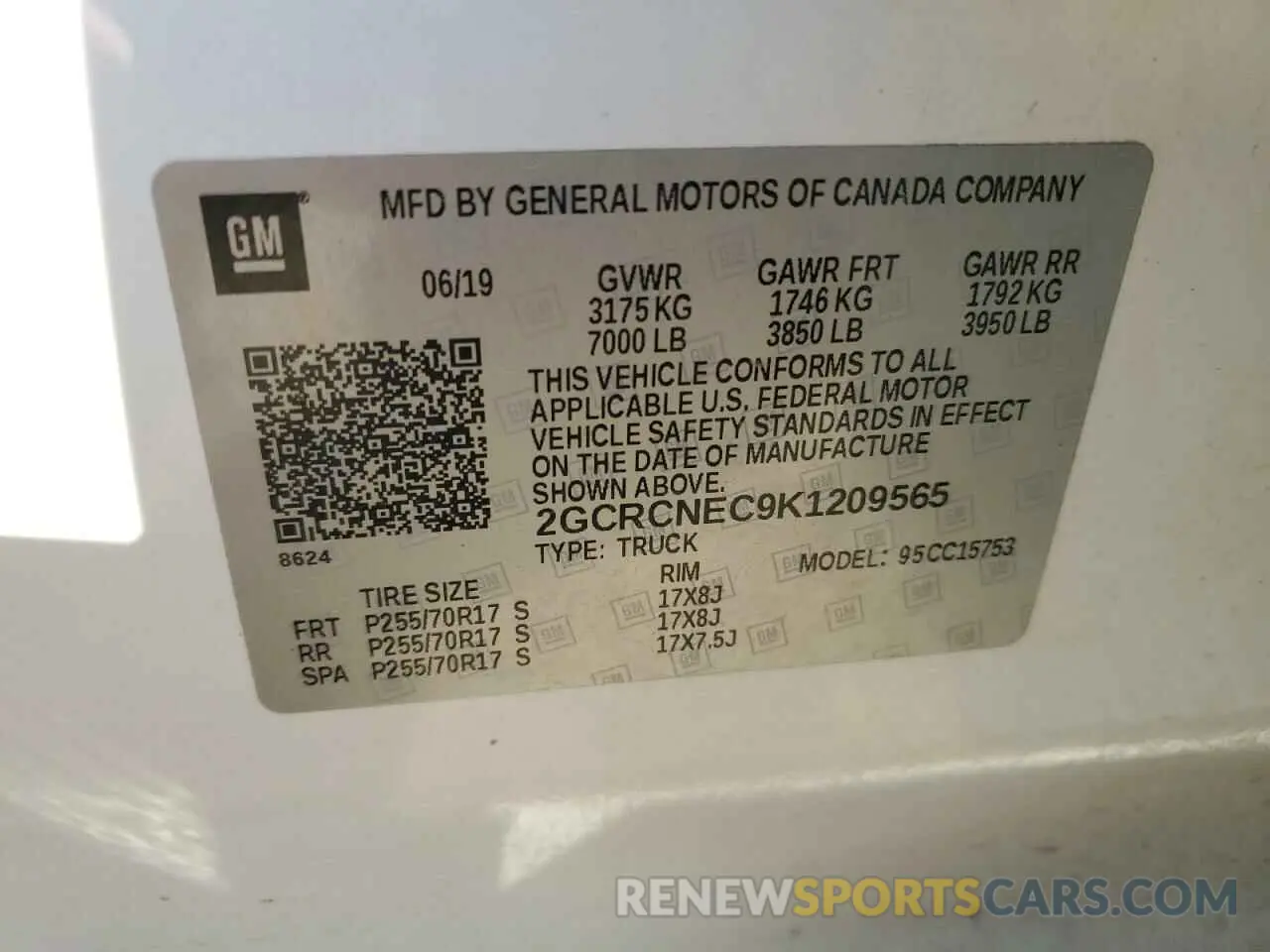 12 fotografías del automóvil dañado 2GCRCNEC9K1209565 CHEVROLET ALL Models 2019