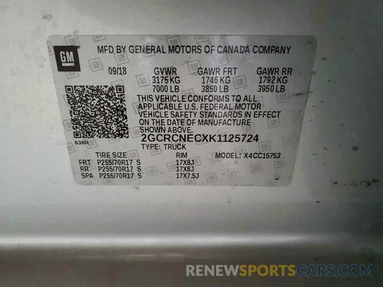 14 fotografías del automóvil dañado 2GCRCNECXK1125724 CHEVROLET ALL Models 2019