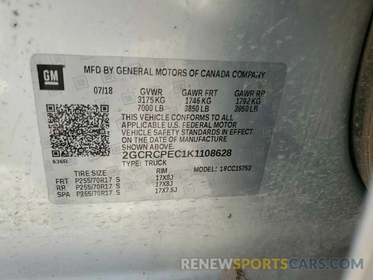 13 fotografías del automóvil dañado 2GCRCPEC1K1108628 CHEVROLET ALL Models 2019