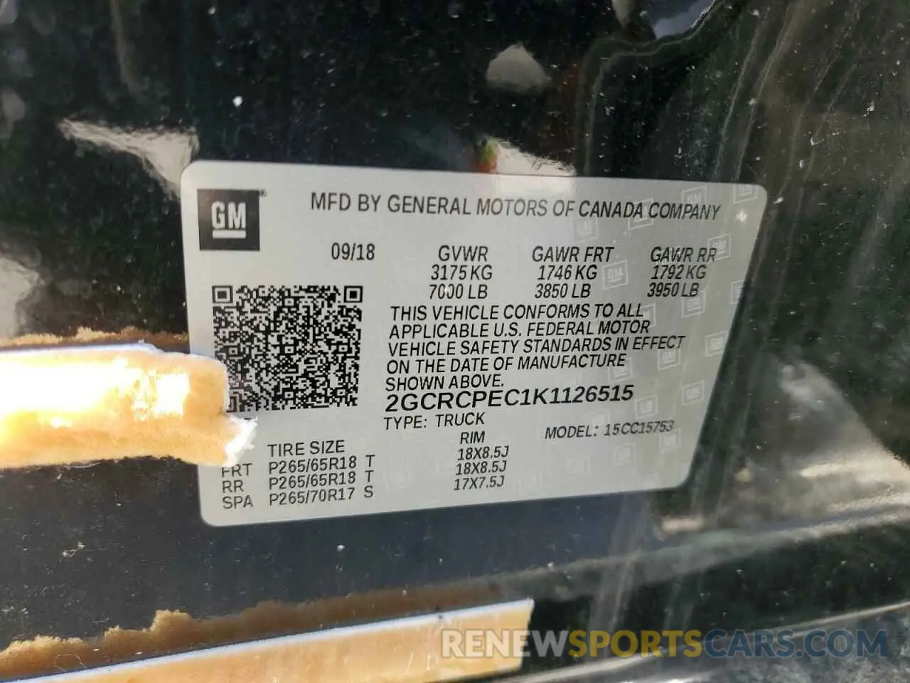 12 fotografías del automóvil dañado 2GCRCPEC1K1126515 CHEVROLET ALL Models 2019