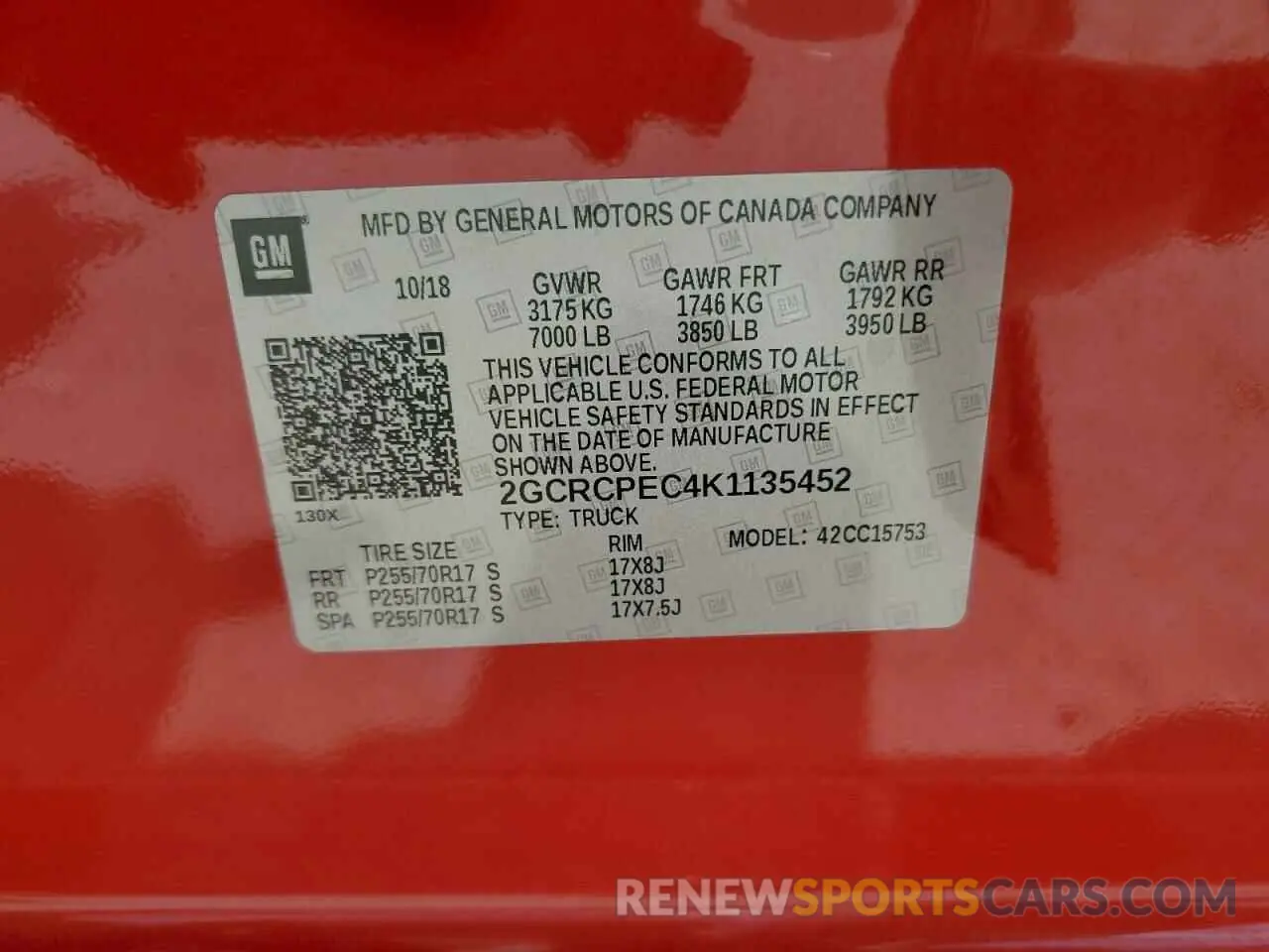 14 fotografías del automóvil dañado 2GCRCPEC4K1135452 CHEVROLET ALL Models 2019