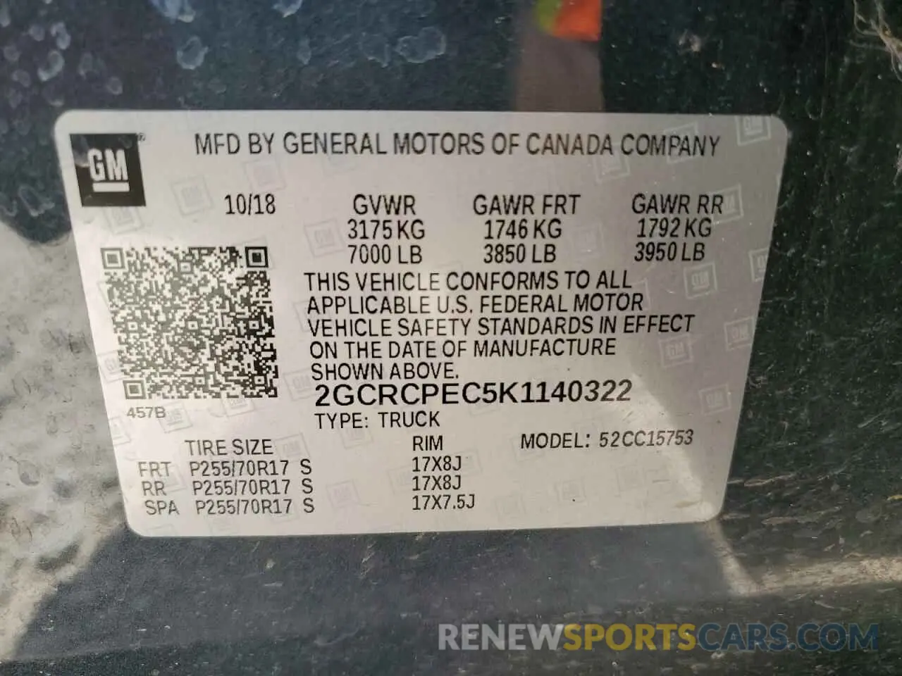 12 fotografías del automóvil dañado 2GCRCPEC5K1140322 CHEVROLET ALL Models 2019