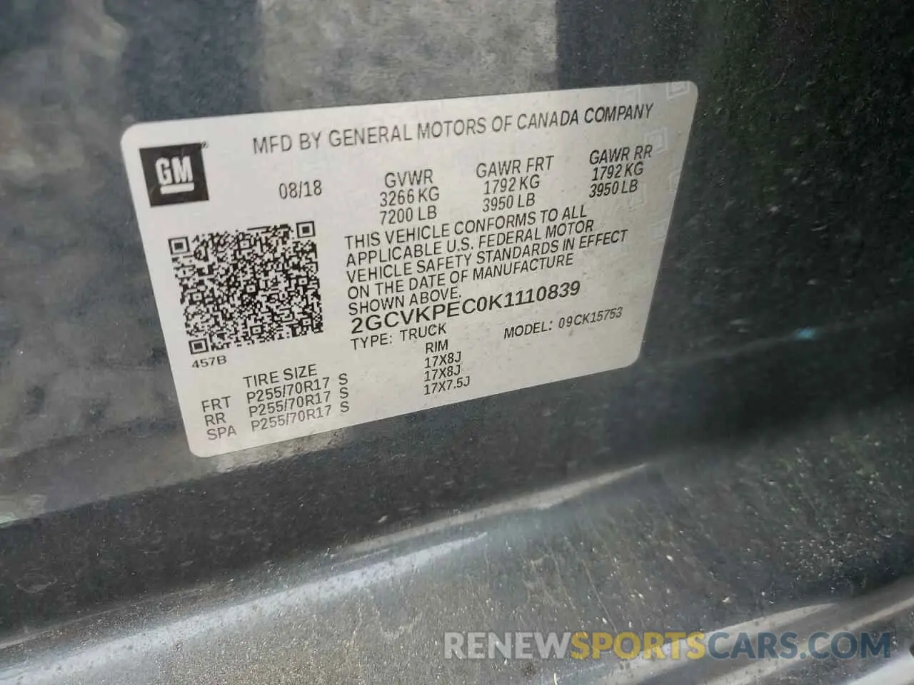 13 fotografías del automóvil dañado 2GCVKPEC0K1110839 CHEVROLET ALL Models 2019