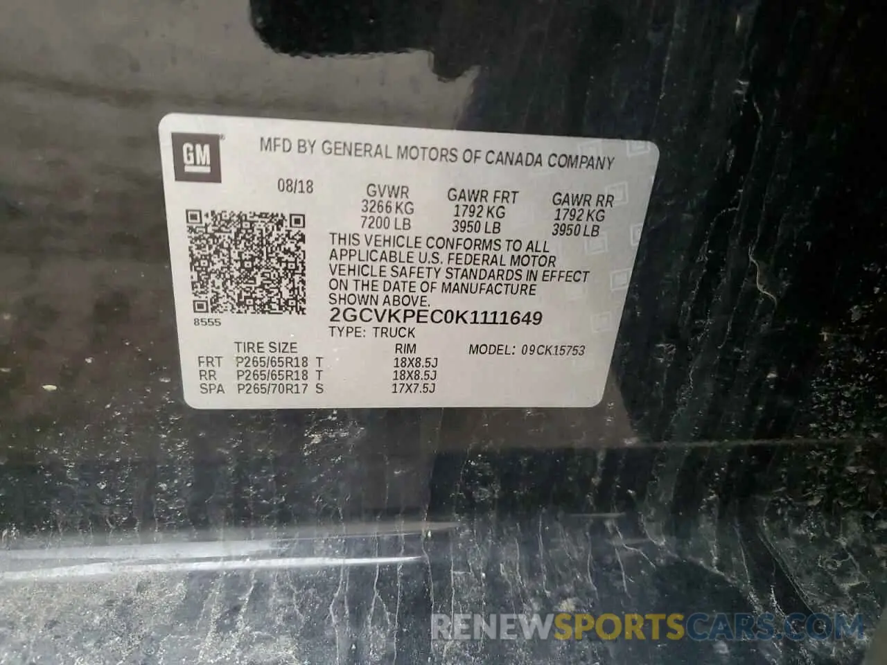 12 fotografías del automóvil dañado 2GCVKPEC0K1111649 CHEVROLET ALL Models 2019