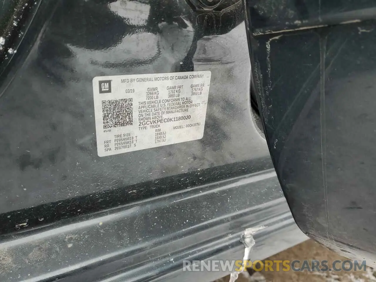 12 fotografías del automóvil dañado 2GCVKPEC0K1180020 CHEVROLET ALL Models 2019