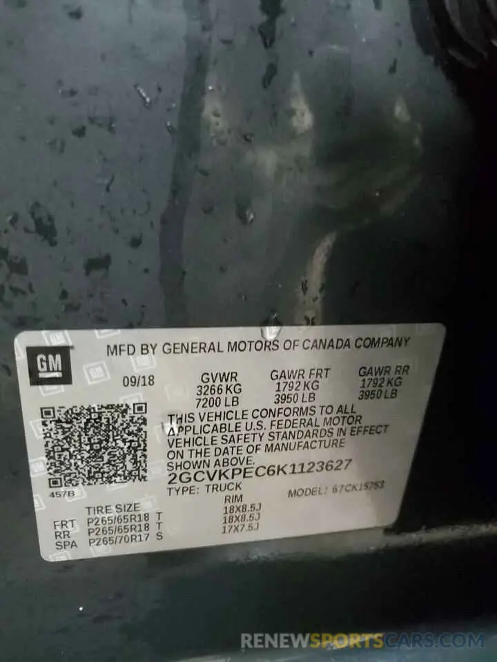 12 fotografías del automóvil dañado 2GCVKPEC6K1123627 CHEVROLET All Models 2019