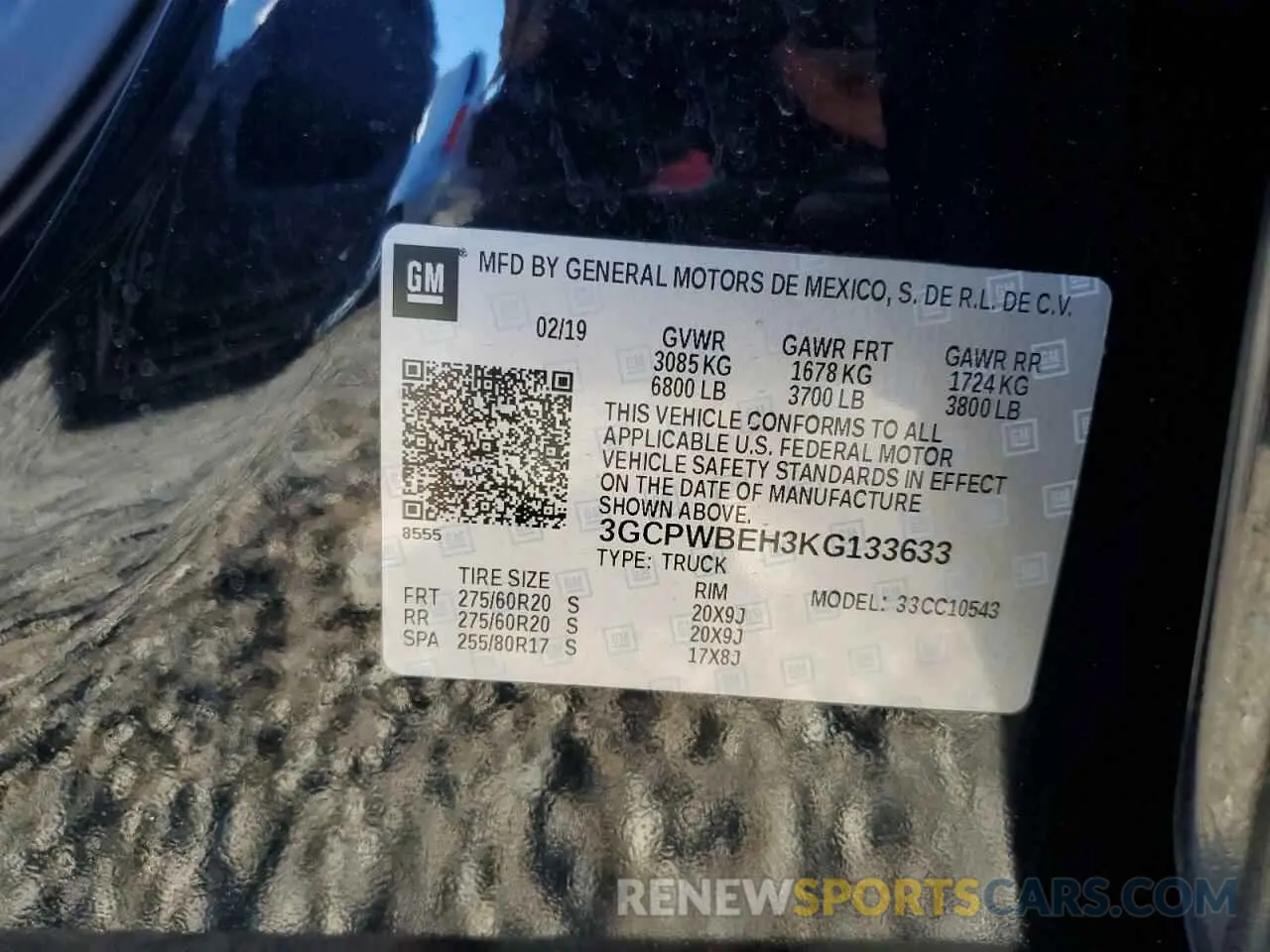12 fotografías del automóvil dañado 3GCPWBEH3KG133633 CHEVROLET ALL Models 2019