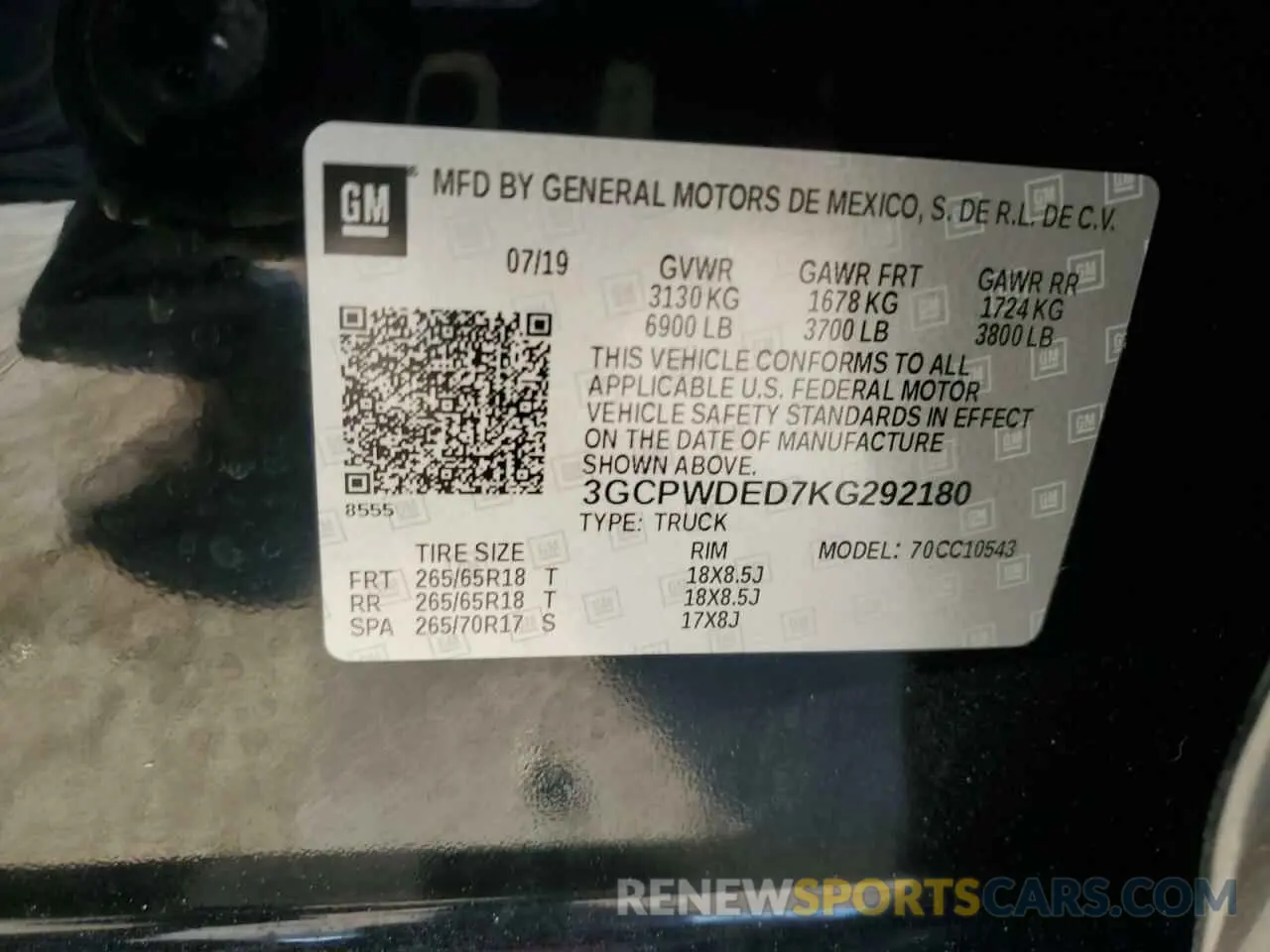 15 fotografías del automóvil dañado 3GCPWDED7KG292180 CHEVROLET All Models 2019