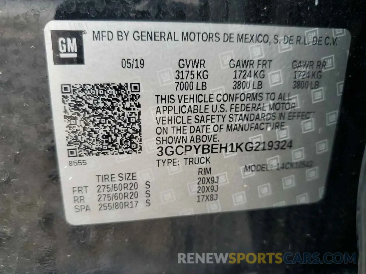 12 fotografías del automóvil dañado 3GCPYBEH1KG219324 CHEVROLET ALL Models 2019