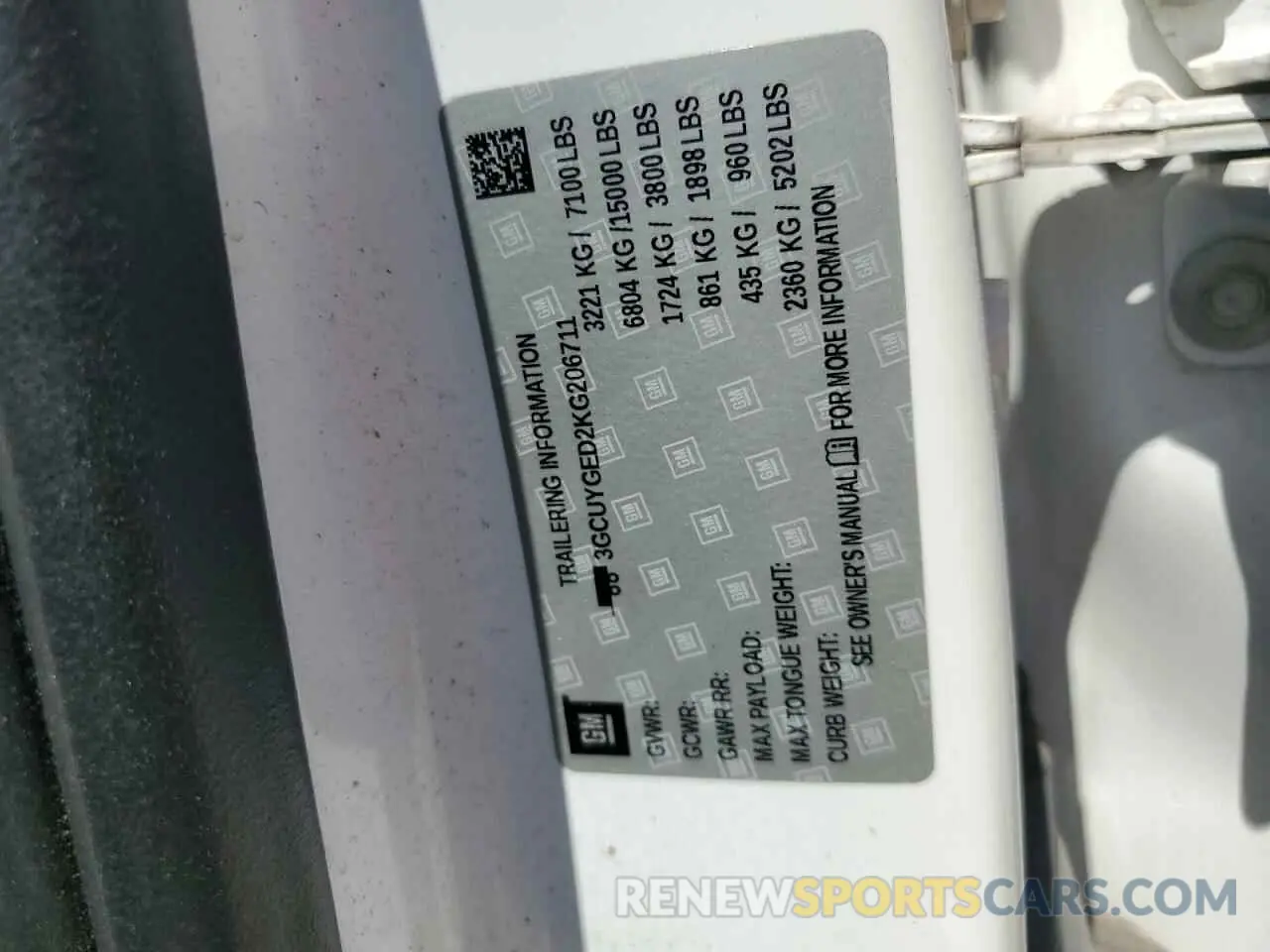 12 fotografías del automóvil dañado 3GCUYGED2KG206711 CHEVROLET ALL Models 2019