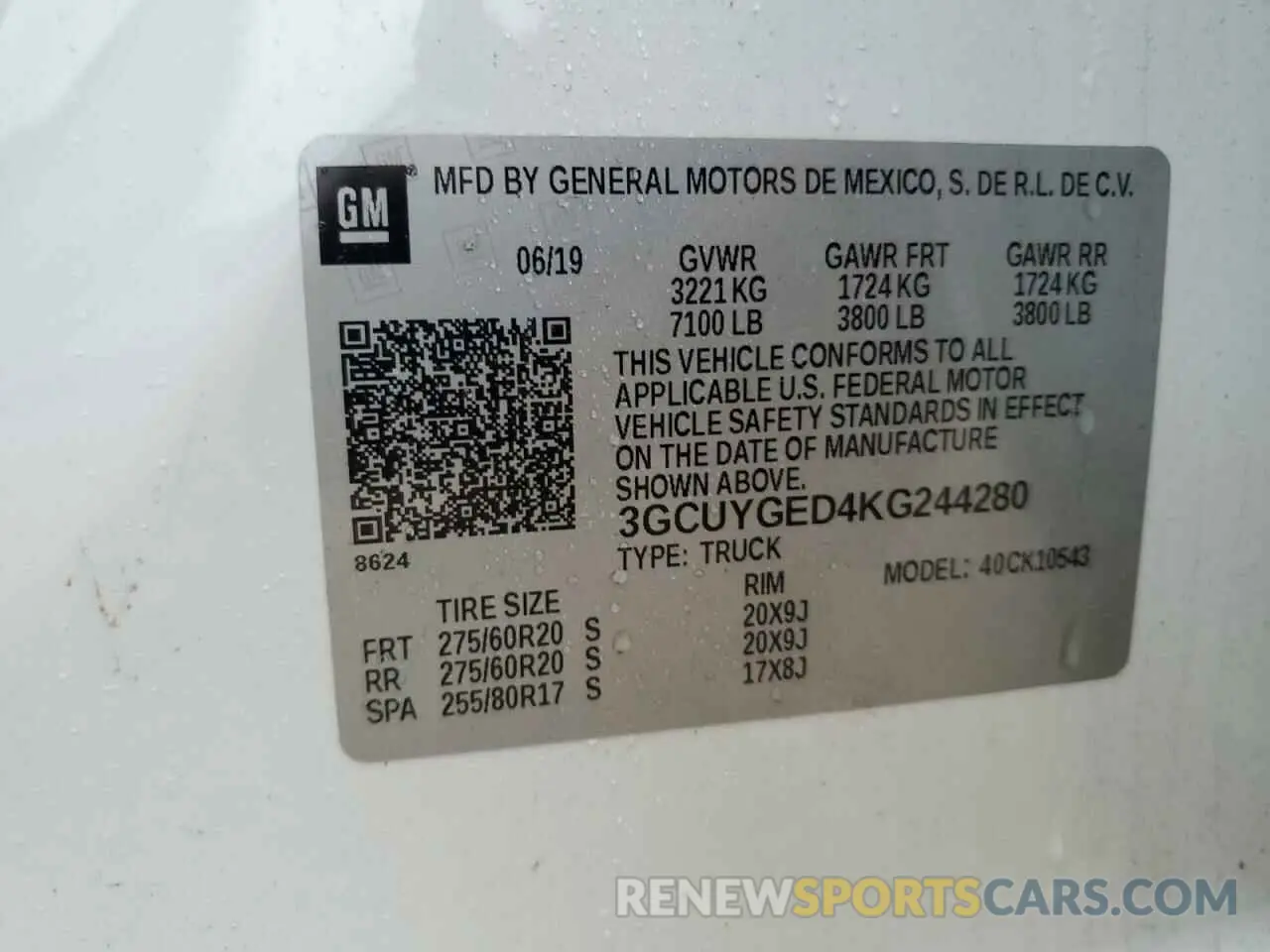 13 fotografías del automóvil dañado 3GCUYGED4KG244280 CHEVROLET ALL Models 2019