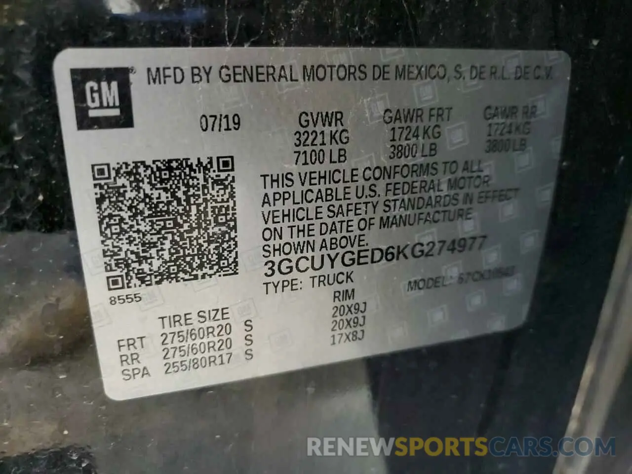 12 fotografías del automóvil dañado 3GCUYGED6KG274977 CHEVROLET ALL Models 2019