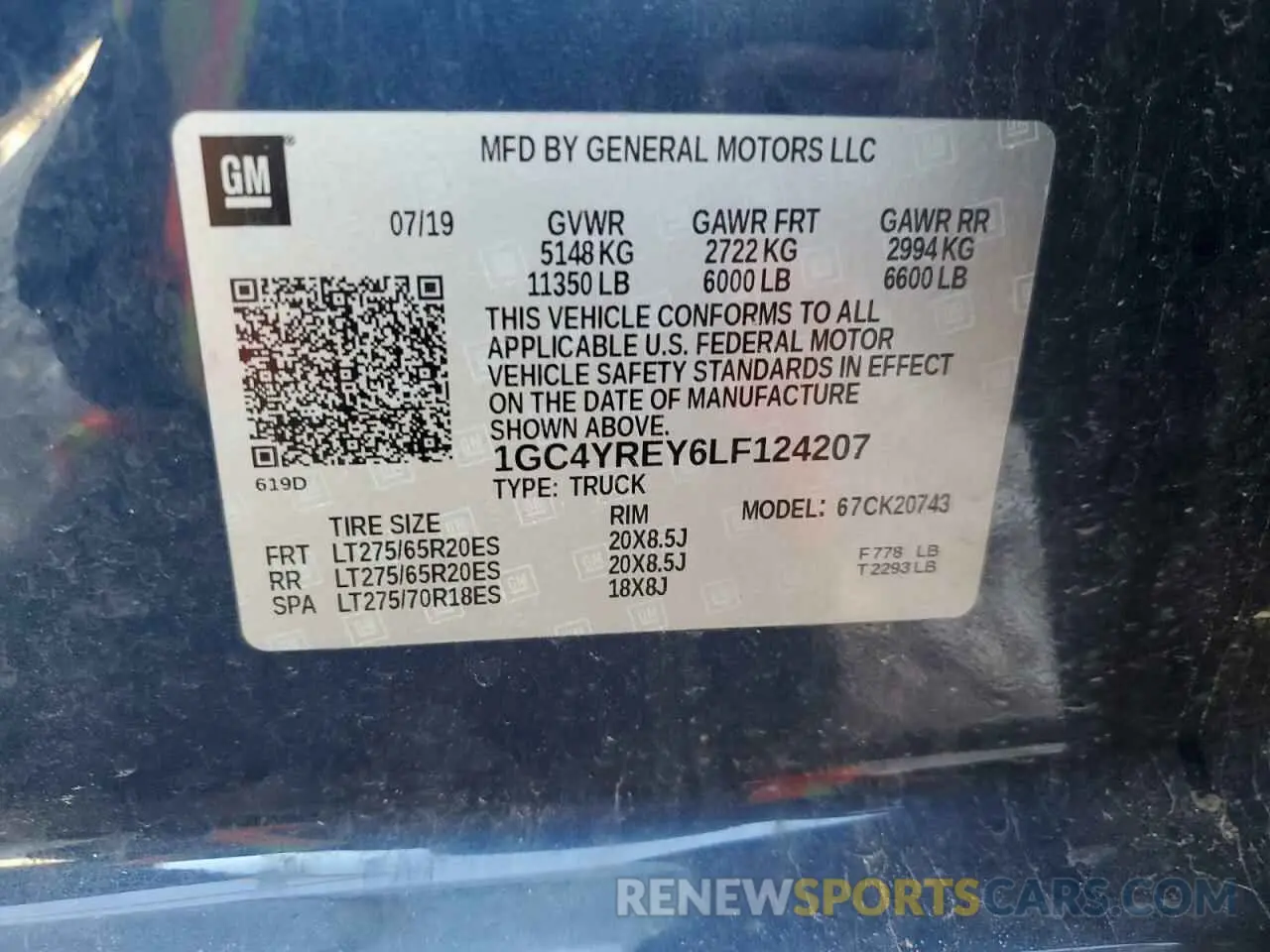 13 fotografías del automóvil dañado 1GC4YREY6LF124207 CHEVROLET ALL Models 2020
