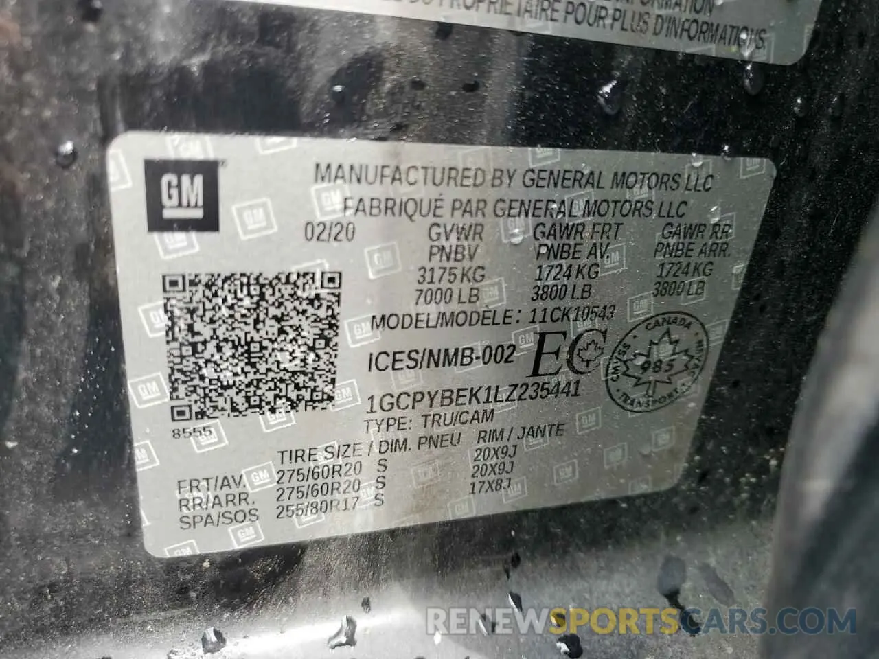 12 fotografías del automóvil dañado 1GCPYBEK1LZ235441 CHEVROLET ALL Models 2020