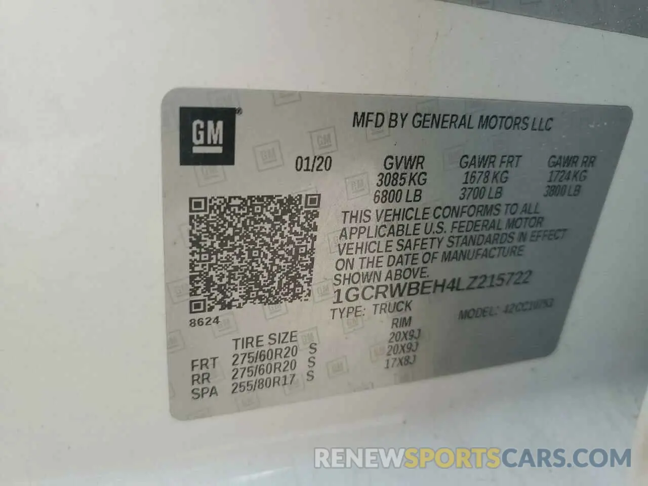 12 fotografías del automóvil dañado 1GCRWBEH4LZ215722 CHEVROLET ALL Models 2020