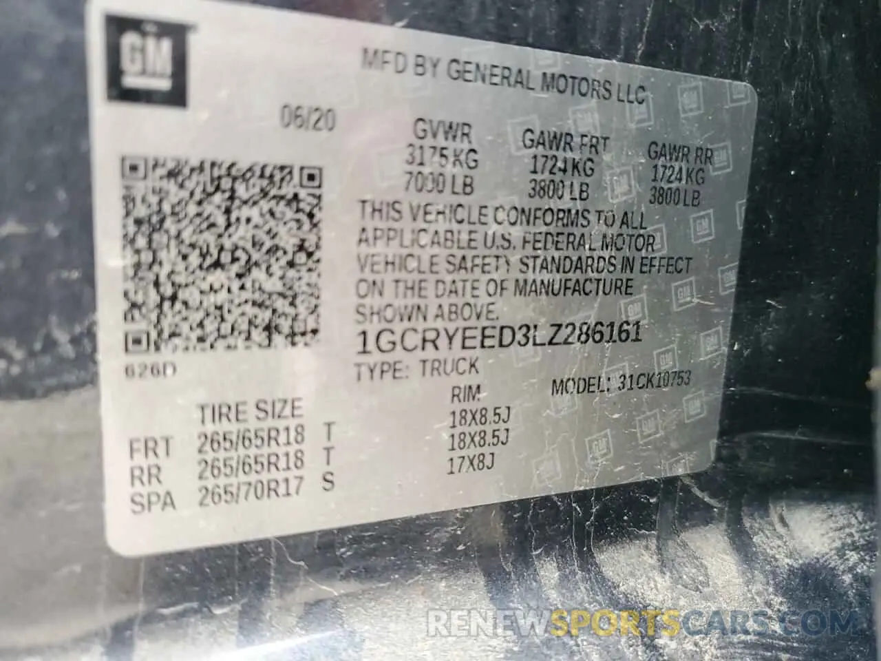 13 fotografías del automóvil dañado 1GCRYEED3LZ286161 CHEVROLET ALL Models 2020