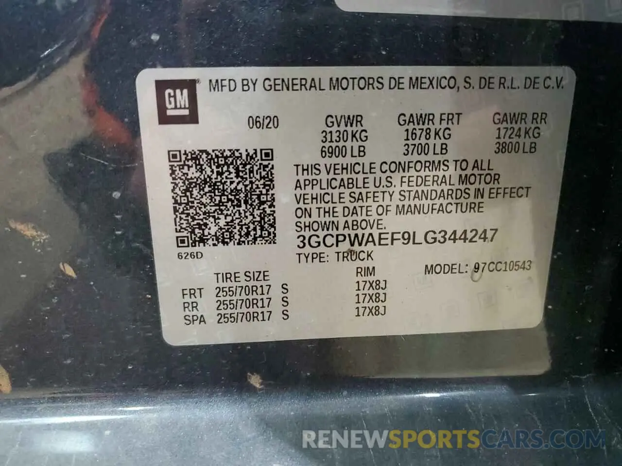 12 fotografías del automóvil dañado 3GCPWAEF9LG344247 CHEVROLET ALL Models 2020