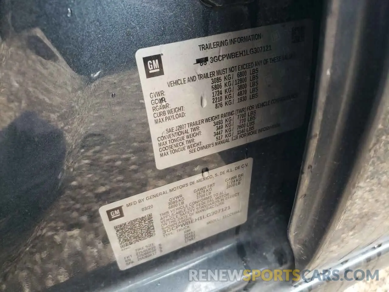 12 fotografías del automóvil dañado 3GCPWBEH1LG307121 CHEVROLET ALL Models 2020