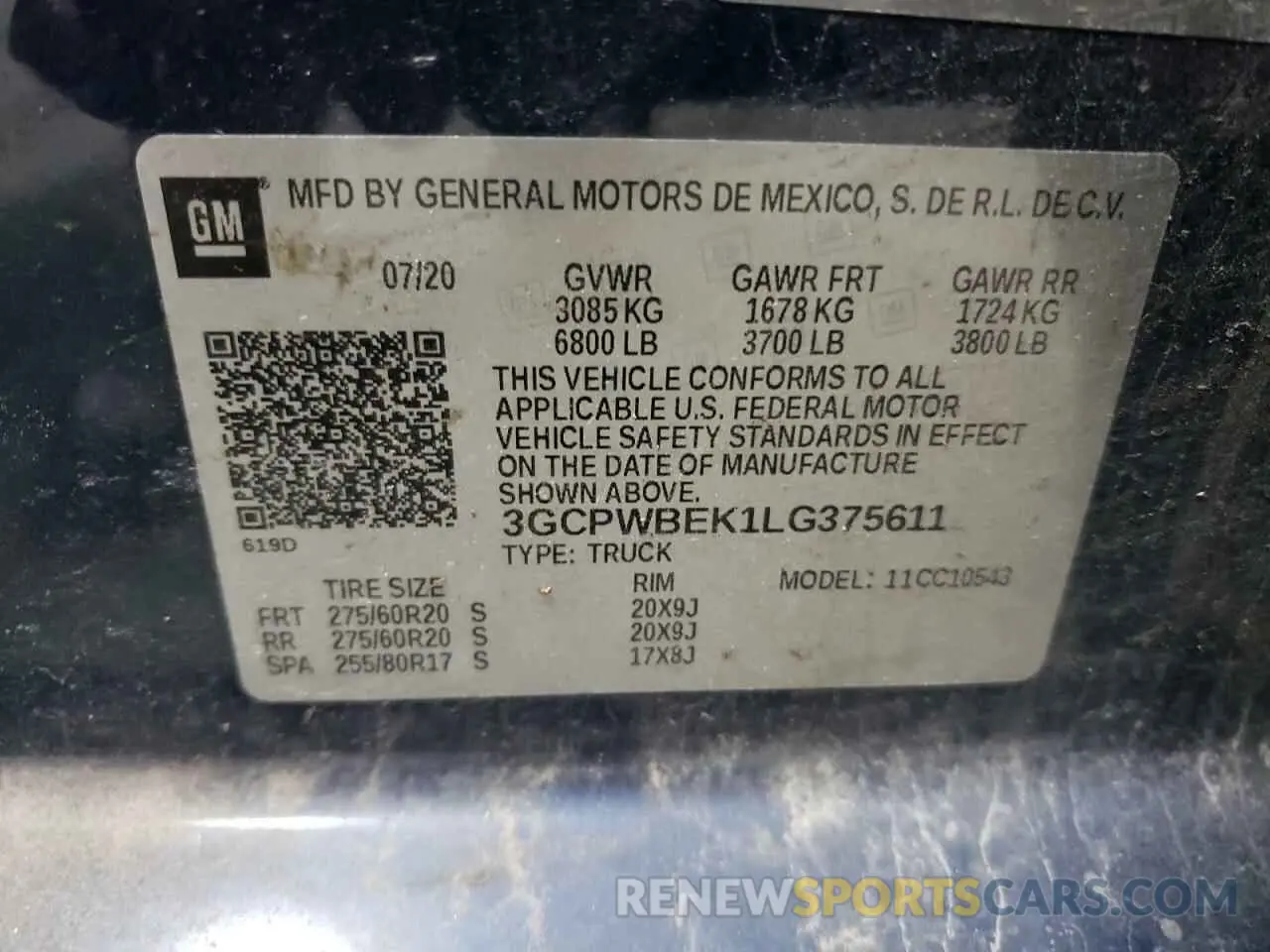 13 fotografías del automóvil dañado 3GCPWBEK1LG375611 CHEVROLET ALL Models 2020