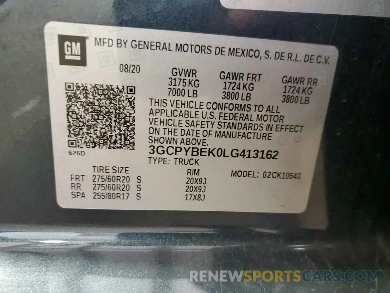 13 fotografías del automóvil dañado 3GCPYBEK0LG413162 CHEVROLET ALL Models 2020