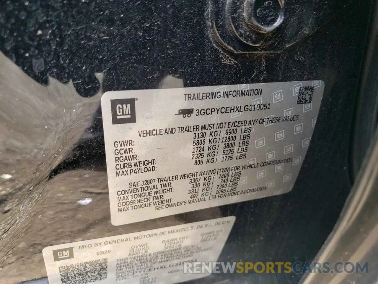 12 fotografías del automóvil dañado 3GCPYCEHXLG310051 CHEVROLET ALL Models 2020