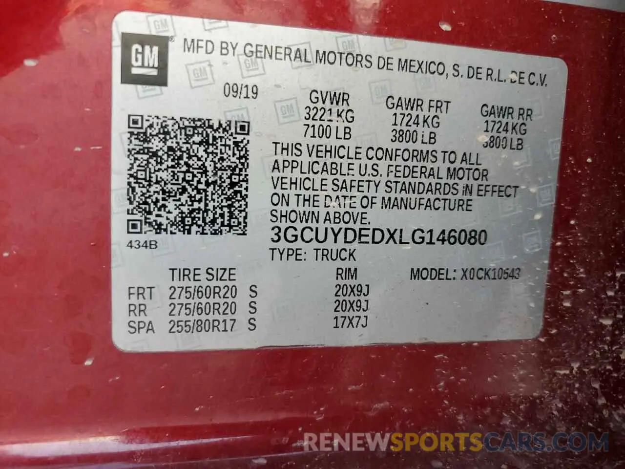 14 fotografías del automóvil dañado 3GCUYDEDXLG146080 CHEVROLET ALL Models 2020