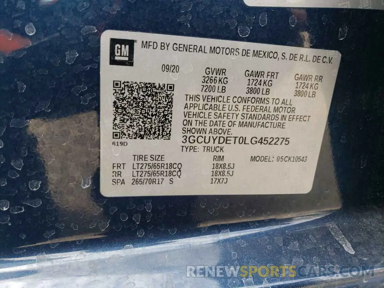 12 fotografías del automóvil dañado 3GCUYDET0LG452275 CHEVROLET ALL Models 2020